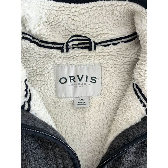 Orvis Sherpa-Lined Quarter-Zip Fleece Pullover – Men’s L - Picture 2 of 3